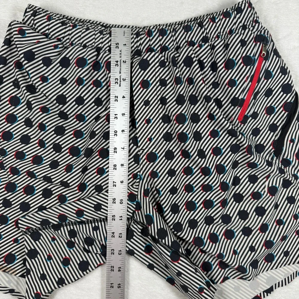 Lululemon Tracker Short Black White Polka‎ Dot Striped Athletic Shorts 4